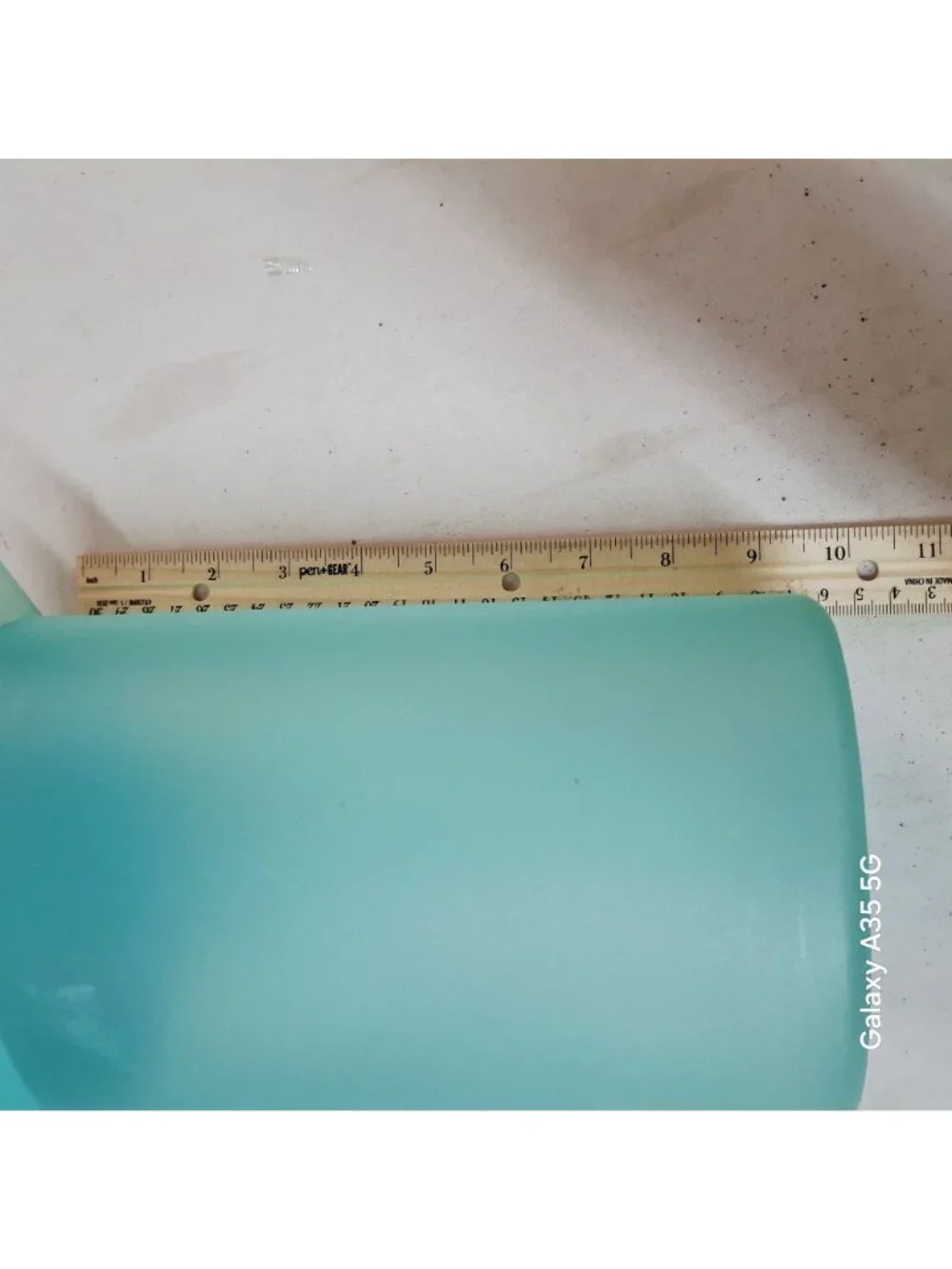 Frosted Aqua Plastic Pitcher Matte Finish with Lid and Handle - 8.5
